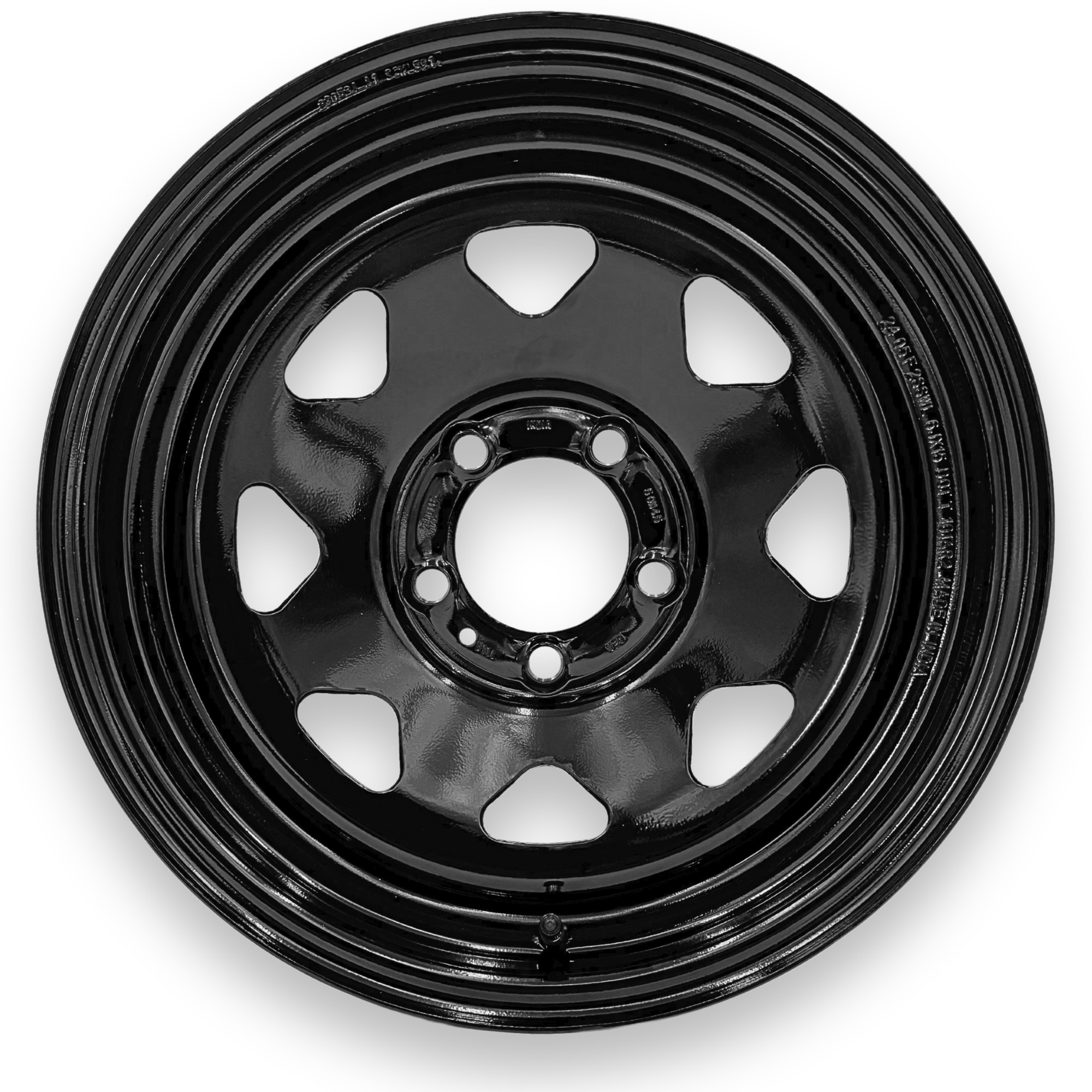 Steel Master 15x6 5 on 4.5 Bolt Eight Spoke Black